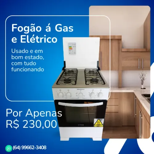 Fogão (POUCO USADO-RETIRADA PESSOALMENTE) Atlas 4 Bocas Mônaco Plus Bivolt - Branco