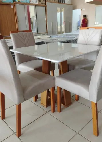 Conjunto Mesa de Jantar 90x90 - Nova
