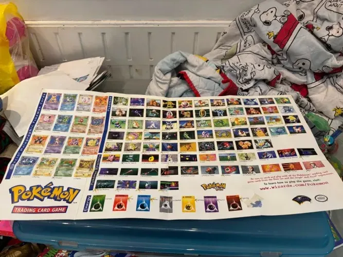 poster/playmat vintage pokemon base set shadowless 1998 - wizards of the coast