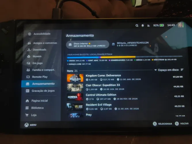 Lenovo Legion Go 1TB + Dock, case e acessórios.