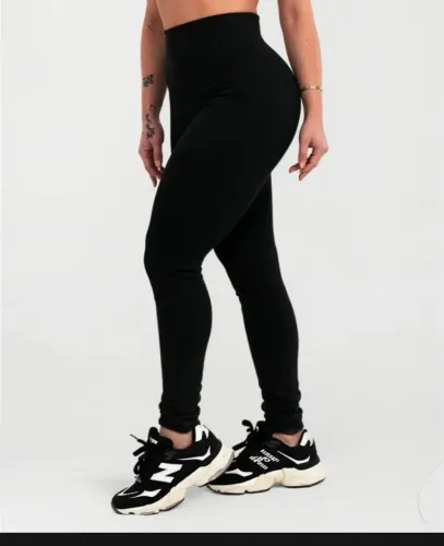 Calça Legging flanelada Tamanho M Nova cós alto zero transparência 