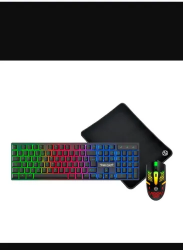 Combo Gamer TGT Fal 3x1, Rainbow, Teclado ABNT2, Mouse Gamer, Mousepad Pequeno