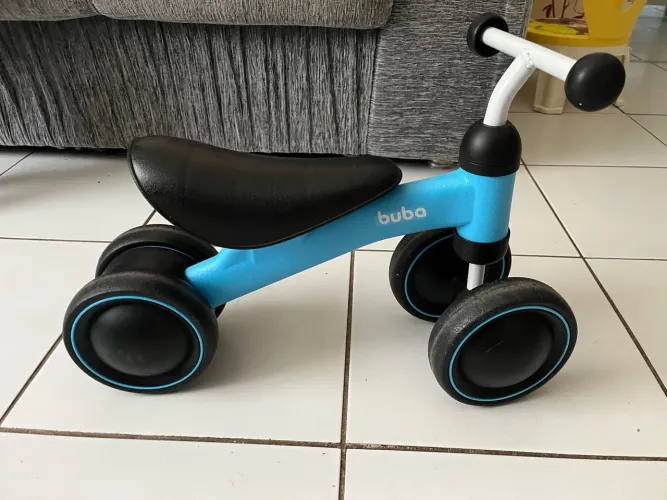 Bicicleta Equilíbrio Sem Pedal Buba Bebê Andador 1 Ano Estimula Coordenação - Azul