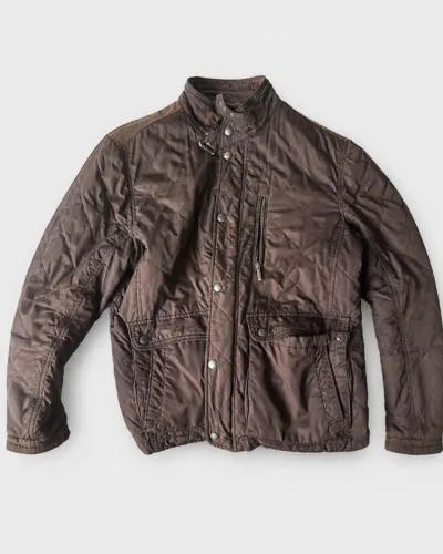 Jaqueta Crawford masculina marrom matelassê