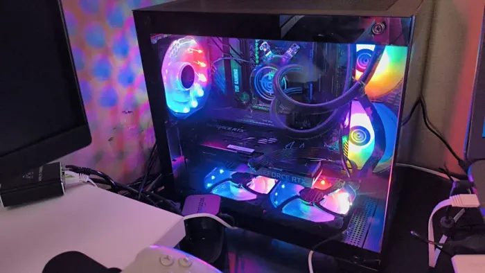 Gabinete Aquário mATX + Fans RGB + Water Cooler 240mm