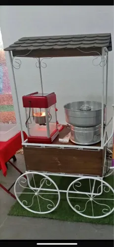 Carrinho +pipoqueira + máquina de Algodão Doce