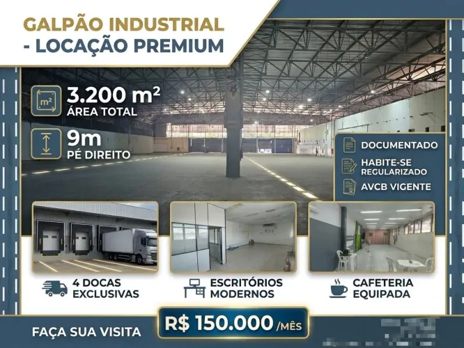 Galpão Industrial / Logístico Premium - 3.200 m² | 9m Pé-Direito | 4 Docas