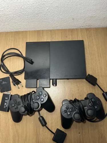 PlayStation 2 Slim Completo + 2 Controles e Memory Cards