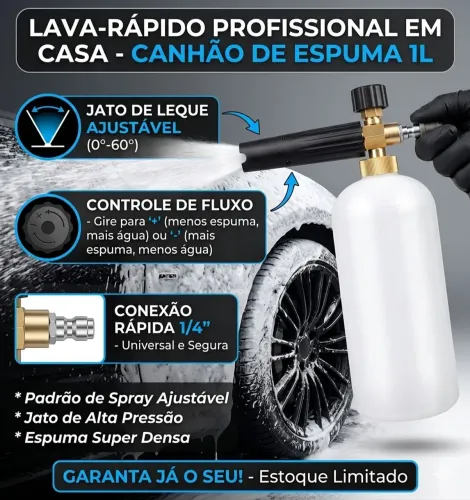 Show Foam 1L com engate rápido 1/4
