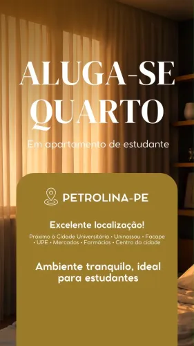 Aluga-se quarto em apto de estudante (mulher)
