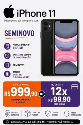 Apple iPhone 128gb Preto - Impecável - totalmente original.