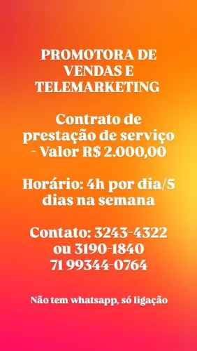 PROMOTOR DE VENDAS