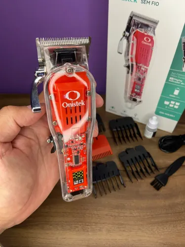 Máquina de Cortar Cabelo Vermelha sem Fio ON-MA301 Onistek an2
