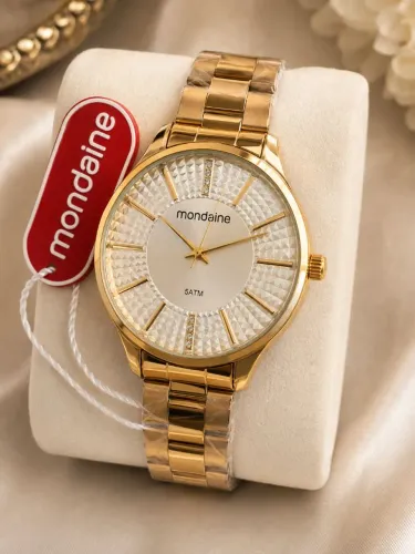 Relógio Feminino Mondaine Dourado Analógico - Novo com Etiqueta - R$ 250