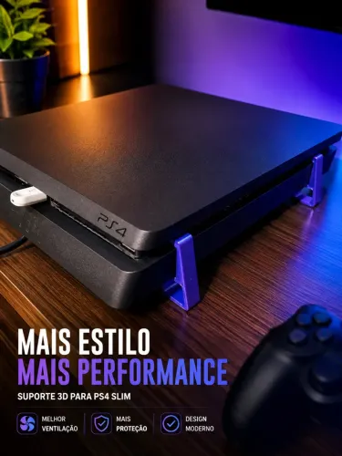 Suporte de ps4 slim feito em impressão 3d
