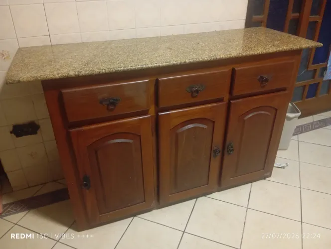 balcão buffet de cozinha 25 anos comigo,madeira maciça 