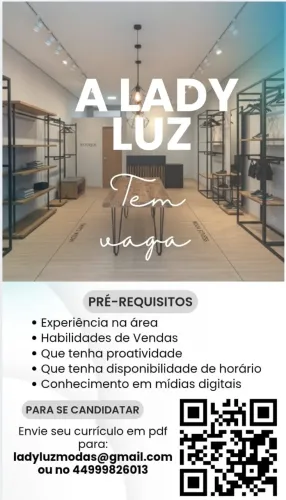 Vaga vendedora 5 horas a tarde!
