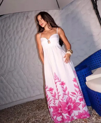 VESTIDO NORMA ROSA-CREPE BARBIE SUBLIMADO