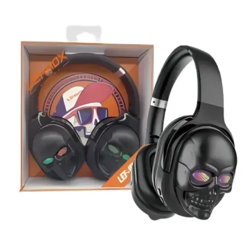 Headphone Bluetooth Skull Lehmox Prata