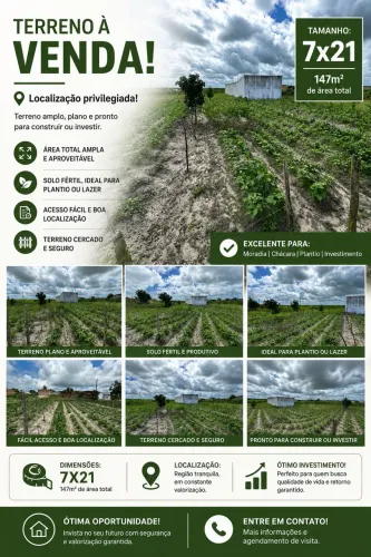 ? Terreno à Venda e Troca em Campo Alegre (Pimenteira) - 7x21m | Excelente Oportunidade!
