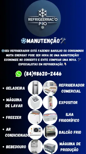 Conserto, reparo e Manutenção de geladeira, freezer, refrigeração comercial