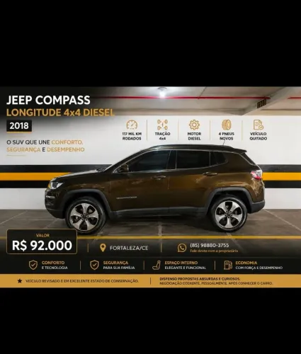 Jeep Compass Longitude 2.0 4X4 Dies. 16V Aut. 2018