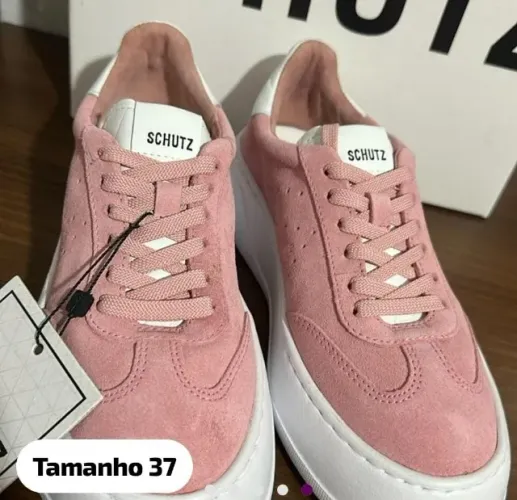 Tênis Feminino Schutz em Couro Rosa - Tamanho 37 Original