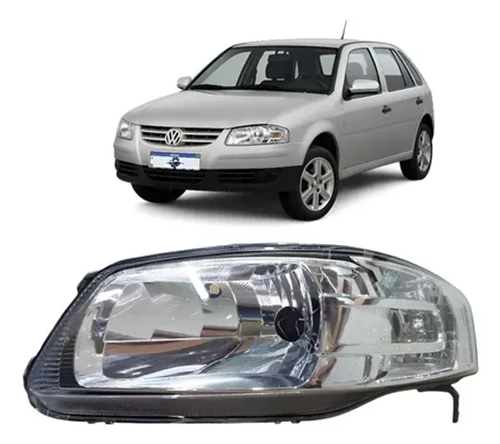 Farol Esquerdo Gol Saveiro Parati G4 2006 A 2010 Cromado Esquerdo/motorista