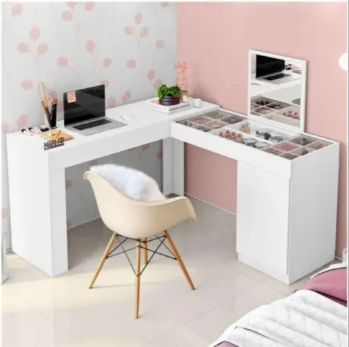 Escrivaninha Penteadeira Star Camarim com Espelho- PRONTA ENTREGA!