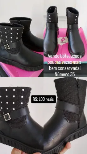 Vendo Bota infantil número 35, usada pouquíssimas vezes e bem conservada da marca Pampili