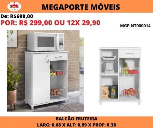 Balcão Fruteira 1 Porta 1 Gaveta