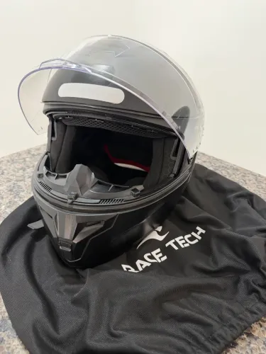 Capacete Escamoteavel Race Tech Signal Preto Fosco