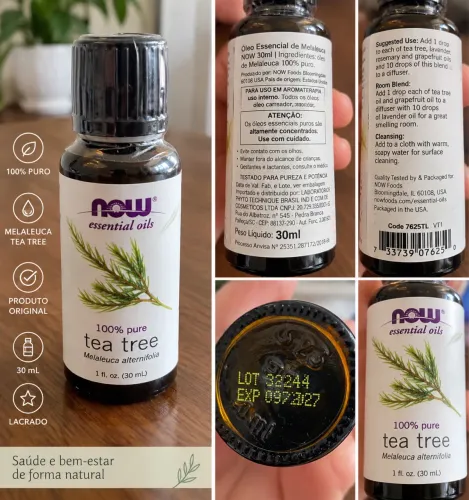 Óleo Essencial NOW Tea Tree 30ml 100% Puro LACRADO