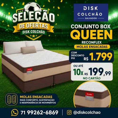 Cama box Queen Reconflex Molas ensacadas