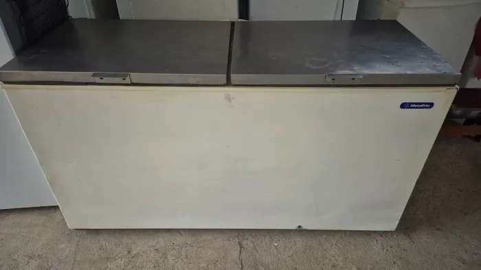 Freezer horizontal 2 tampas em inox metal frio 