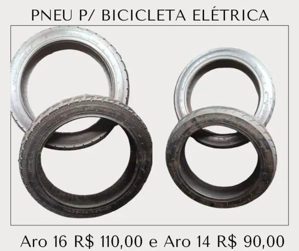 Pneus para bicicleta elétrica aro 14 e 16