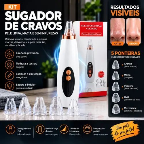 Kit Sugador de Cravos Facial - Limpeza Profunda dos Poros