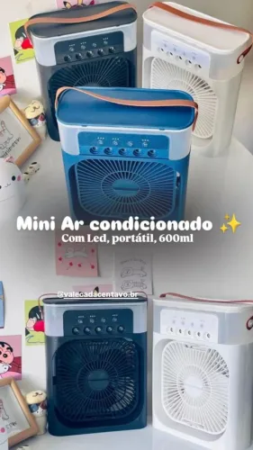 Mini Ar Condicionado Portátil Air Cooler Fan 3 em 1 Climatizador Humidificador
