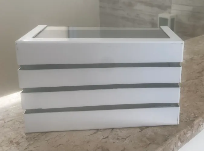 Luminária de parede metal/vidro nova na caixa, para lâmpada led halopim