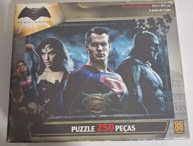 Batman Superman e Mulher Maravilha 250 peças Grow Quebra-Cabeça Puzzle