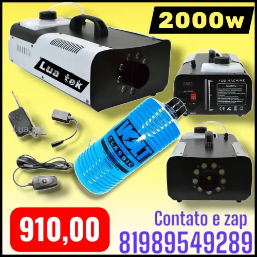 MAQUINA DE FUMAÇA 2000W COM 1 LITRO DE FLUÍDO