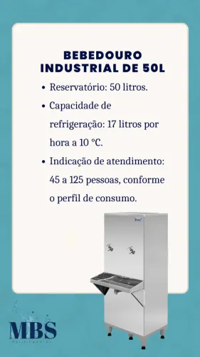 Bebedouro industrial de 50 litros