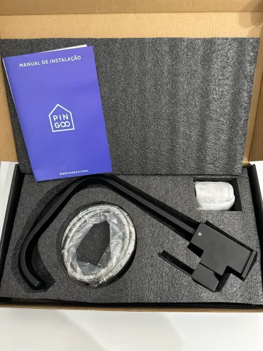 Torneira Misturador Monocomando para Cozinha Preto Fosco Aço Inox