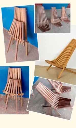 Cadeira dobrável de madeira 