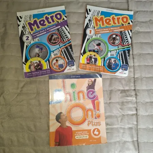 Kit 3 Apostilas Inglês Oxford Metro (Vol 1 e 2) 2017 e Shine On Plus 4 - 2023