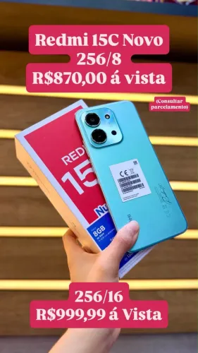 REDMI 15C 256GB/8RAM PRETO NOVO!!