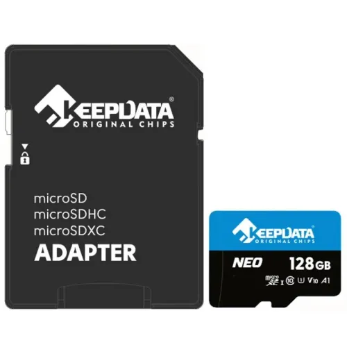 Cartão de Memória Micro SD Keepdata Neo 128GB Classe C10 HC I U1 V10 A1