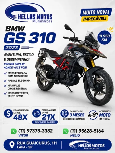 BMW G 310 GS 300 aceito moto na troca fin 48x aceito cartão 12 X 18x 1.8% am 