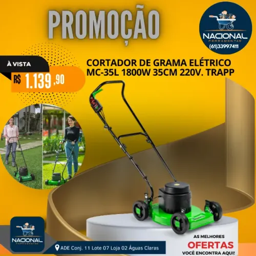 Cortador de grama elétrico Trapp MC 35L de 1.8 kW e cor verde/preto