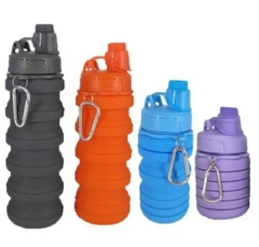 Garrafa de silicone retrátil